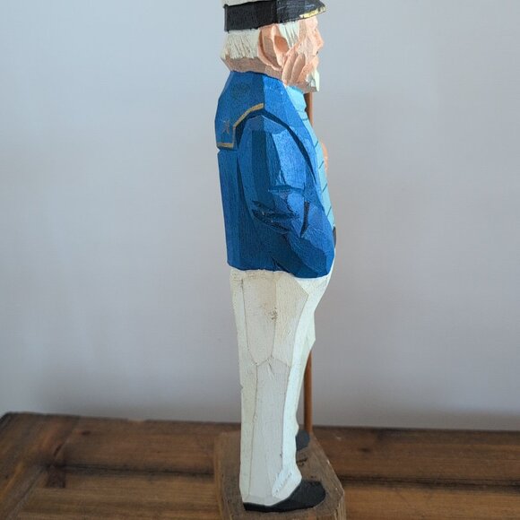 Wooden Hand Carved Old World Sailer  11.5" Tall - Picture 4 of 6